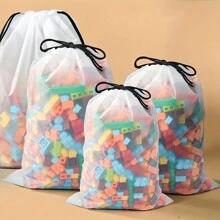 4 piezas Bolsa de almacenamiento de juguetes, organizador de juguetes reutilizable para bloques de construcción, bolsa de almacenamiento versátil para ropa, decoraciones, decoración de festival, decoración de habitación, decoración del hogar, decoración de dormitorio, vestido, pantalones, zapatos, jeans, botas, faldas, camiseta blanca para mujer, pantalones negros para mujer, ropa de invierno para damas, vestido, organizador, almacenamiento para el hogar