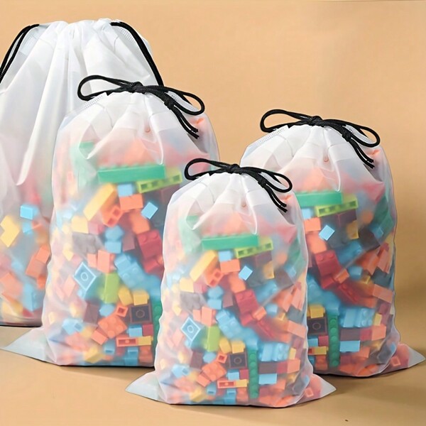 4 piezas Bolsa de almacenamiento de juguetes, organizador de juguetes reutilizable para bloques de construcción, bolsa de almacenamiento versátil para ropa, decoraciones, decoración de festival, decoración de habitación, decoración del hogar, decoración de dormitorio, vestido, pantalones, zapatos, jeans, botas, faldas, camiseta blanca para mujer, pantalones negros para mujer, ropa de invierno para damas, vestido, organizador, almacenamiento para el hogar