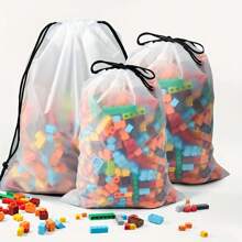 4 piezas Bolsa de almacenamiento de juguetes, organizador de juguetes reutilizable para bloques de construcción, bolsa de almacenamiento versátil para ropa, decoraciones, decoración de festival, decoración de habitación, decoración del hogar, decoración de dormitorio, vestido, pantalones, zapatos, jeans, botas, faldas, camiseta blanca para mujer, pantalones negros para mujer, ropa de invierno para damas, vestido, organizador, almacenamiento para el hogar