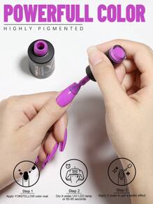 1入組10ML YOKEFELLOW紫色UV凝膠指甲油，UV LED半永久性夏季指甲凝膠油，適用於家用和美甲沙龍贈品 - 紫色 - 查看 8