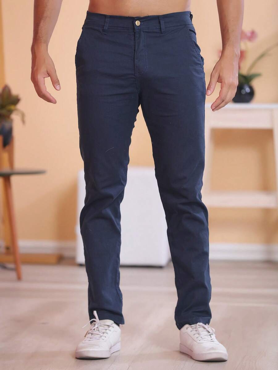 Men Pants - Navy Blue - View 1