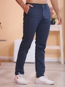 Men Pants - Navy Blue - View 4