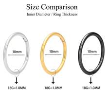 3入組鼻環套裝,三色中鼻環套裝,18k鍍金中鼻環及身體穿孔珠寶,無閉合,適合男女使用 - 3pcs鼻環套裝 - 查看 14