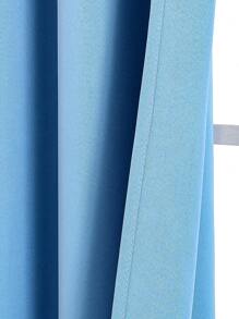 1pc Light-Blocking Ring Top Curtain, Noise-Reducing And Privacy-Protecting Curtain Panel, Blue With Insulated Liner And Rod Pocket, Solid Color Thermal Insulated For Bedroom And Living Room Darkening, Modern Style, Made Of Polyester Fiber. - Blue - View 2