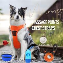 Có thể điều chỉnh Mềm mại Oxford Thú cưng An toàn Harness Với Mát xa Thiết kế & Phản chiếu Dây đeo Đối với Chó Thể dục , Điều khiển Dễ Với Nội địa Lưới Thích hợp Đối với Đi dạo Hoặc Với A Xích chó , Chuông & Chiếu sáng Thích hợp Đối với ( Với A Đường kính Của Dây xích ) - Màu xanh nhạt - Xem 4