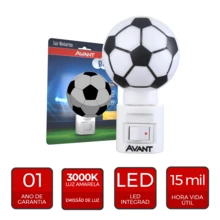 Luz Noturna Led Infantil Bola Futebol Bivolt 1W 3000K Branco Quente - Branco - Visão 6
