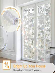 Pelicula De Privacidad Decorativa Para Ventana, Pelicula Tinte Para Ventana De Vidrio Manchada, Calcomanías De Ventana 3d Para Ventanas De Vidrio, Adhesivos Para Cubrir Ventanas Con Efecto Iluminador - Blanco - Ver 7