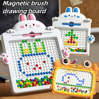 Kids Magnetic Drawing Board Animal Designs, Magnetic Painting Puzzle Board For Focus Training, Educational Toy Gift For Boys & Girls (Random Color/Style For Some Accessories),Back To School