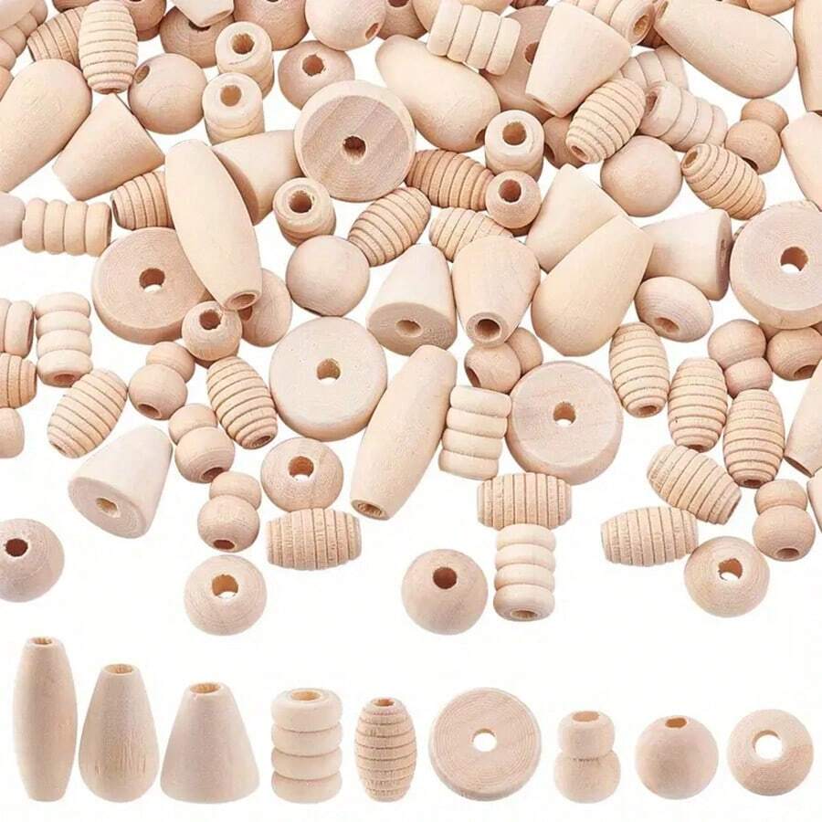 50-200g Natural Maple Wood Round Beads 3-28mm, Handmade Unfinished Wood Beads For DIY Jewelry Making - Wood Color - View 1