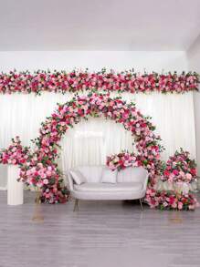 1pc 7.5ft Garlands & Vine Suitable For Room Hanging, Artificial Rose Vine For Wedding Anniversary Birthday Wall Arch Decoration, Spring Pink Flowers, Valentine Day, Gift,Fake Plants