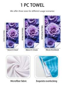 1 Miếng Hoa In Khăn đi biển , siêu mịn Chất xơ In Sấy khô nhanh Hấp thụ Khăn tắm Thích hợp Đối với Bơi lội , bờ biển , Cắm trại , Và Đi du lịch - Nhiều màu - Xem 2
