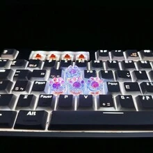 4入組彩色背光abs樹脂貝殼貓爪鍵帽,可組裝至機械式鍵盤 - 彩色 - 查看 5