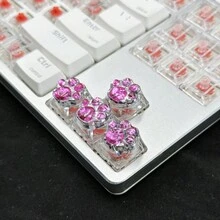 4pcs/Set Multicolor Translucent Abs Resin & Shell-Shaped Keycaps With Cat Paw Print Design, For Mechanical Keyboards Assembly - Multicolor - View 7