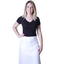 Avental Curto com Bolso Tecido Gabardine