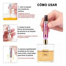 Contenedor atomizador recargable de perfume de viaje de 5 ml, botella de perfume de relleno inferior, atomizador en aerosol recargable vacío, contenedor portátil, atomizador, dispensación de cosméticos - Más - Ver 8