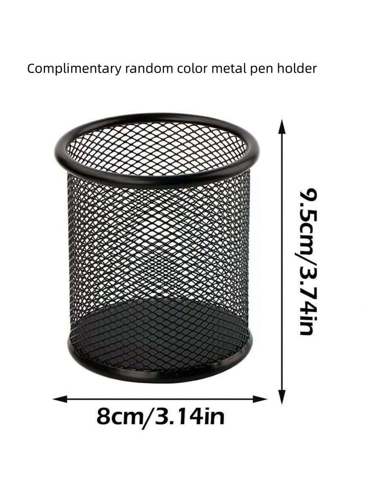 100入組隨機顏色和隨機大小的水彩筆，非常適合辦公室和學校使用，清倉產品，附送4入組金屬筆盒作為禮物 - 多色 - 查看 4