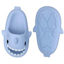 Boys Girl Cloud Shark Slides Non-Slip Novelty Open Toe Sandals Extremely Comfy Cushioned Thick Sole Cute Cartoon Shower Slippers Indoor & Outdoor - Baby Blue - View 4