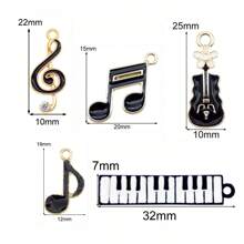 12pcs Piano Violin Music Note Enamel Charm Pendants For Jewelry Necklace Bracelet Earrings DIY Keychain Craft