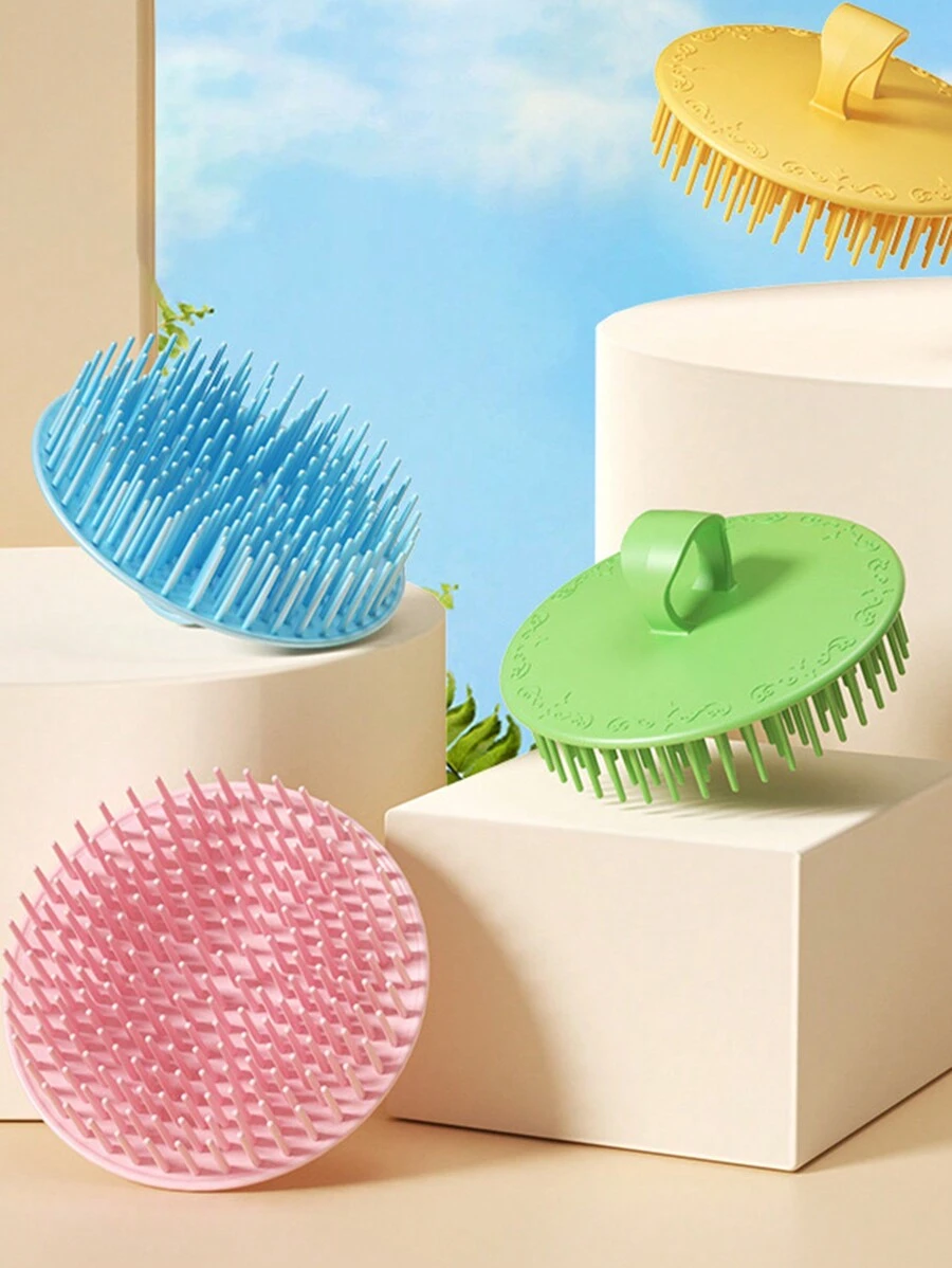 Bộ 2 lược tròn răng cưa có chức năng massage, dụng cụ chăm sóc tóc đa năng, màu hồng, thích hợp sử dụng tại nhà, mùa hè, kỳ nghỉ, du lịch. - Nhiều màu - Xem 1
