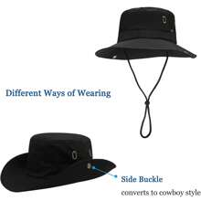 Unisex Sun Hat, Waterproof Wide Brim Bucket Hat Packable Boonie Hat For Fishing Hiking Gardening Safari Beach Casual