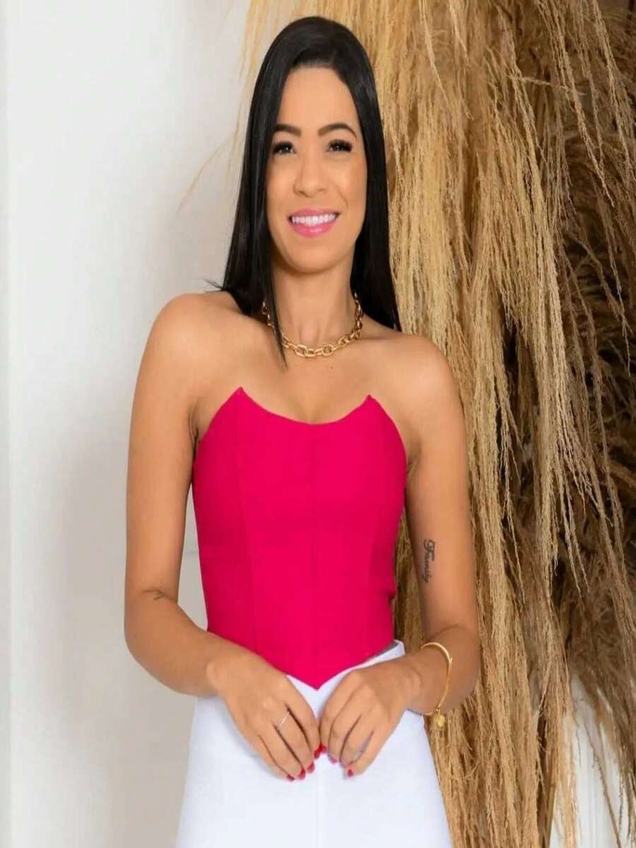 Women Tops - 玫紅色 - 查看 1