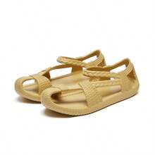 Women's Breathable Eva Lightweight Woven-Look Solid Color Half-Toe Casual Sandals