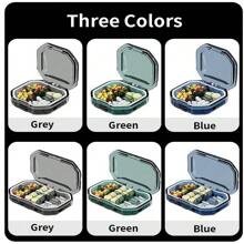 4/6 Compartments Travel Pill Organizer, Portable Daily Pill Organizer, Moisture Proof Pill Case, Small Pill Container Medicine Container For Pocket Purse, Pill Box To Hold Vitamins, Cod Liver Oil