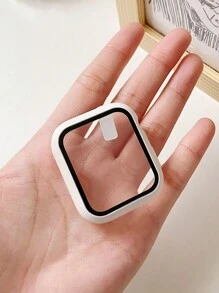 1 件男女通用哑光白色防震超薄钢化玻璃保护壳，时尚可爱的表壳，兼容 38/40/41/42/44/45/46/49 毫米、Series Ultra/SE/11/10/9/8/7/6/5/4/3/2/1，智能手表表壳配件 - 白色 - 查看 3