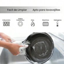 Sarten Aluminio Inoxidable Hamilton Beach 12¨extra Delgado - Negro - Ver 3