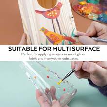 Nicpro 14 Colors Large Bulk Acrylic Paint Set (16.9 Oz,500 Ml) Rich Art Painting Supplies, Non Toxic For Multi Surface Canvas Wood Leather Fabric Stone Craft, For Kid & Adult With Color Wheel - 彩色 - 查看 5