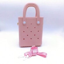 迷你橡胶夏季沙滩包，EVA 孔旅行手提包，户外运动泳池船防水收纳袋 - 彩色 - 查看 7