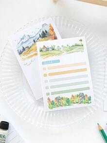 MO CARO 80張超白色牛皮紙便條紙,森林日記系列,新鮮風格學生筆記本 - 彩色 - 查看 7