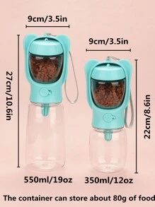 1 Pieza 350ml/550ml Contenedor De Alimentos Desmontable Y Botella De Agua Para Mascotas Todo En , Taza Portátil Para Exterior