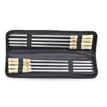 G & F Large Stainless Steel BBQ Skewers, 17-Inch Long, Half-Inch Wide Blade, Set Of 8 - 銀色 - 查看 3