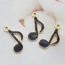 12pcs Piano Violin Music Note Enamel Charm Pendants For Jewelry Necklace Bracelet Earrings DIY Keychain Craft