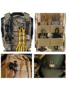 4pcs Durable Molle Backpack Straps Clip With Elastic Fabric Fastener Buckle Camping