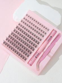 W01 8-16mm D 卷睫毛延长套装，含睫毛粘合剂和密封胶，睫毛化妆工具，DIY 睫毛延长套装，用于粘合睫毛，睫毛簇套装，睫毛，睫毛，假睫毛 - 黑色 - 查看 2