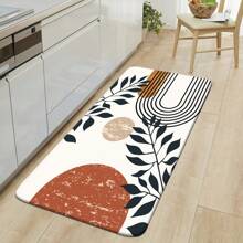 1 pieza Tapete de entrada antideslizante, resistente al desgaste y fácil de limpiar con impresión de hojas de árbol, adecuado para la sala de estar, dormitorio, cocina y otras áreas, decoración del hogar