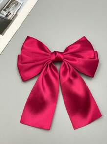 1pc Solid Color Ribbon Bow Hair Clip, Sweet Style Satin Bow Hair Clip, Nape Hair Clip, Ponytail Clip, Top Clip, Alligator Clip Headpiece, Seasonal Limited Edition, Valentine's Day Couple Gift Hair Accessory Claw Clip, Hair Accessories For Women, Hairpin - Single - View 18