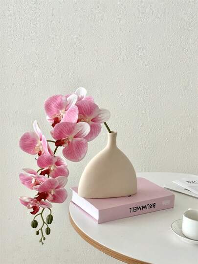 1 pezzo Stelo artificiale di orchidea, ramo di phalaenopsis in lattice effetto reale, fiori di cymbidium finti, regalo per la Festa di San Valentino