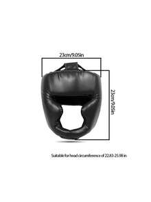 1頂拳擊頭盔,比賽專用全面罩頭護具,適用於mma,泰拳和踢拳訓練 - 黑色 - 查看 2