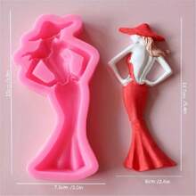 4pcs Back View Goddess Silicone Mold, Suitable For Candle, Plaster Crafts - Great For Home Decor And Gift Making - Pink - View 4