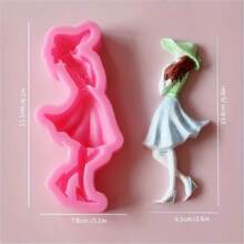 4pcs Back View Goddess Silicone Mold, Suitable For Candle, Plaster Crafts - Great For Home Decor And Gift Making - Pink - View 2