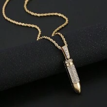 1入歐美風格嘻哈合金鑲鑽項鍊,具有各種嘻哈與龐克風格元素,如數字、皇冠、獎章、寶石、美元符號 - 嘻哈吊墜 - 查看 3