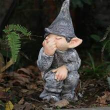 1 Garden Gnome Statue, Resin Garden Gnome Handicraft, Garden Decoration, Creative Garden Statue Decoration, Weather Resistant And Fun Garden Gnome Decoration, Outdoor Indoor Courtyard Lawn Porch Decoration, Garden Outdoor Courtyard Lawn Decoration Ornament Resin
