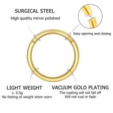 3入組鼻環套裝,三色中鼻環套裝,18k鍍金中鼻環及身體穿孔珠寶,無閉合,適合男女使用 - 3pcs鼻環套裝 - 查看 2