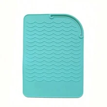 1 pieza Estera de silicona resistente al calor para vara rizadora del cabello, plancha y rizador de cabello portátil, almohadilla de silicona antideslizante para almacenamiento, herramienta de peinado para cabello ondulado, almohadilla de silicona para cicatrices, accesorios y productos para el cabello, esenciales de viaje para peluquería y salón de belleza