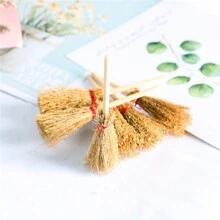 3/6pcs/Set Miniature Broom Dollhouse Model Accessories, Mini & Large, For 1:12 Dollhouse And Dolls, Birthday Gift, Toy Miniature Broom,Miniature 1 12,Dollhouse Bathroom