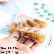 3/6pcs/Set Miniature Broom Dollhouse Model Accessories, Mini & Large, For 1:12 Dollhouse And Dolls, Birthday Gift, Toy Miniature Broom,Miniature 1 12,Dollhouse Bathroom