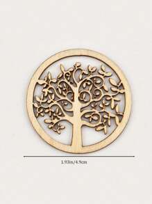 10 件 DIY 圆形木制树形悬挂装饰、家居装饰、房间装饰、墙壁装饰 - 卡其色 - 查看 3